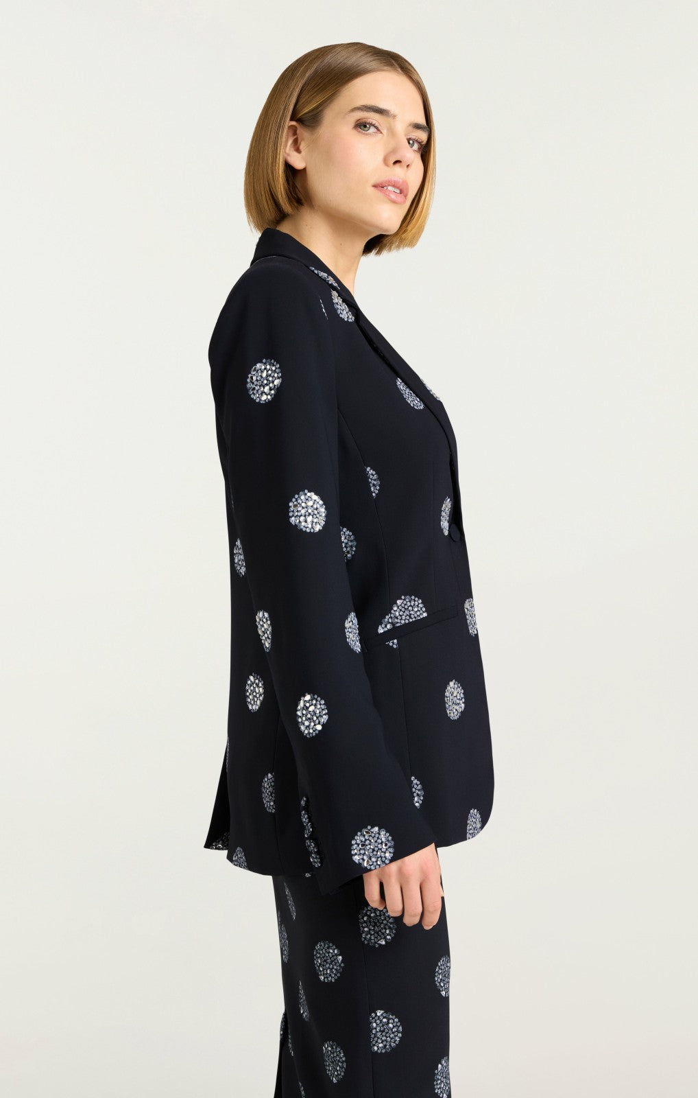 Women Crystal Dot Karlie Blazer Black/Silver