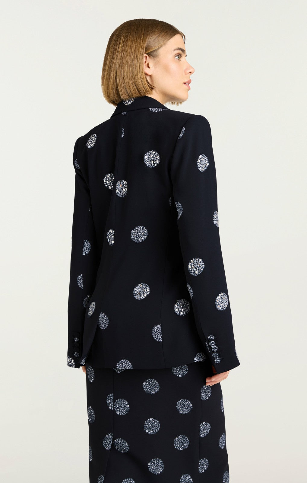 Women Crystal Dot Karlie Blazer Black/Silver