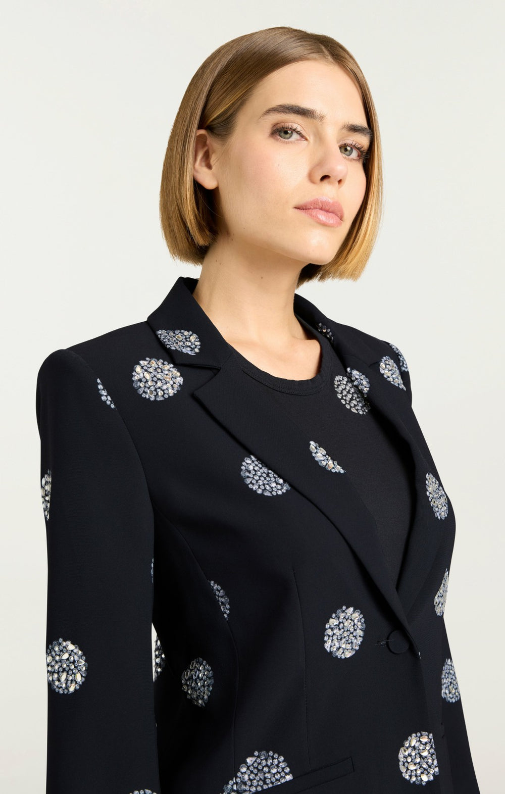 Women Crystal Dot Karlie Blazer Black/Silver