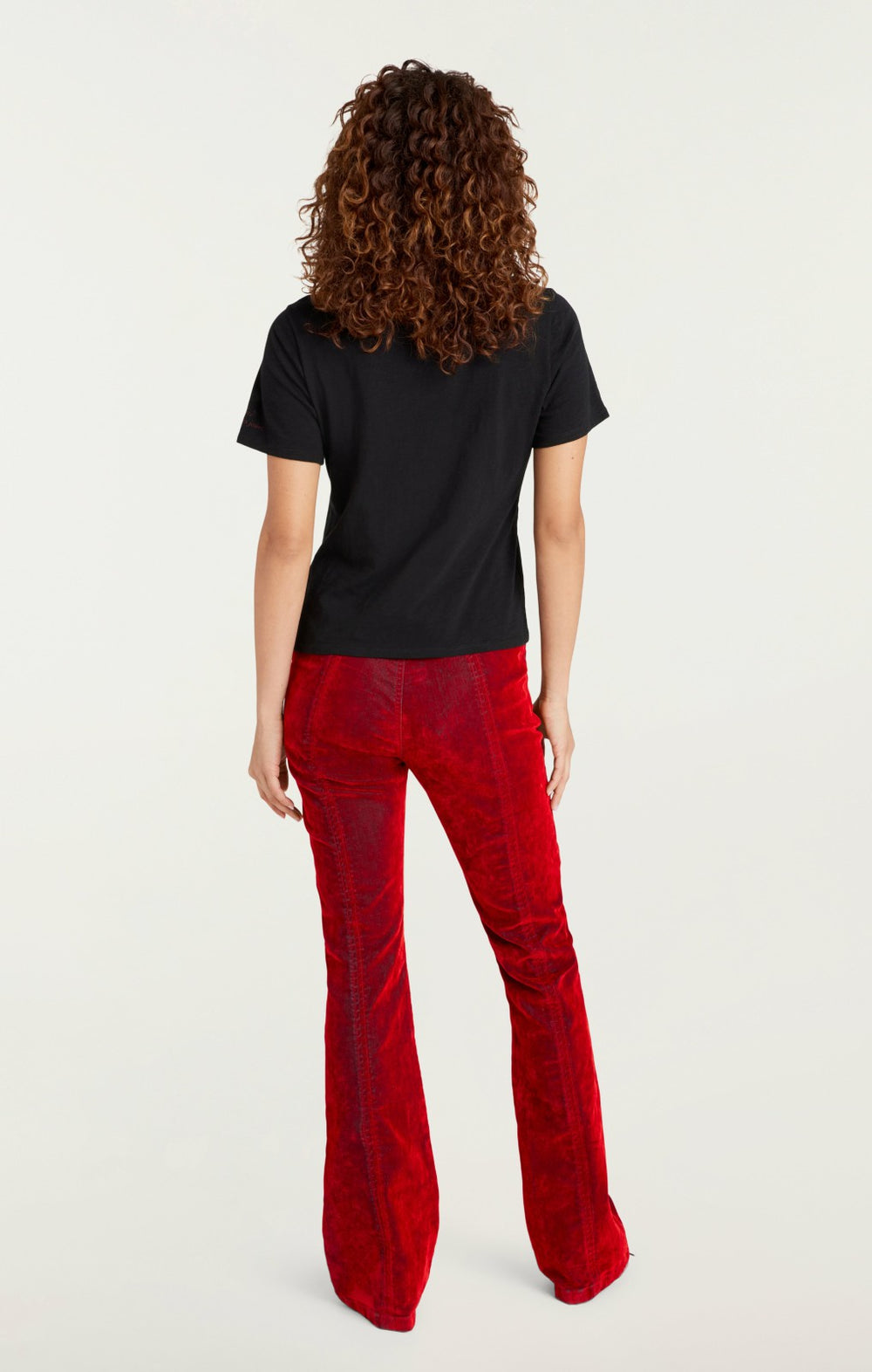 Women Kisses Je Taime Shrunken Tee Black/Rosewood