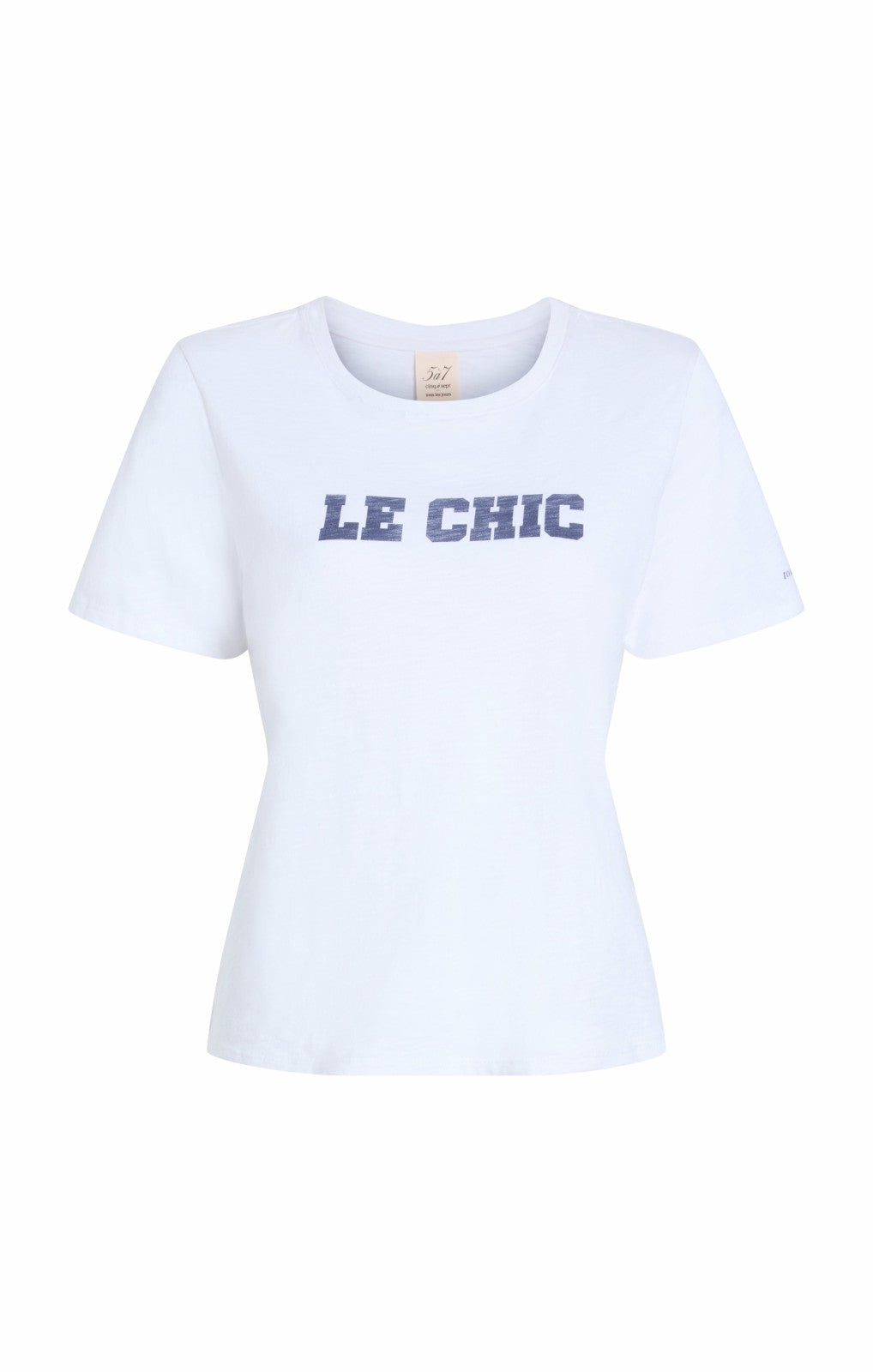 Women Le Chic Shrunken Tee White/Navy
