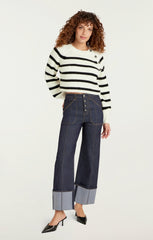 Women Striped Keren Pullover Ivory/Black