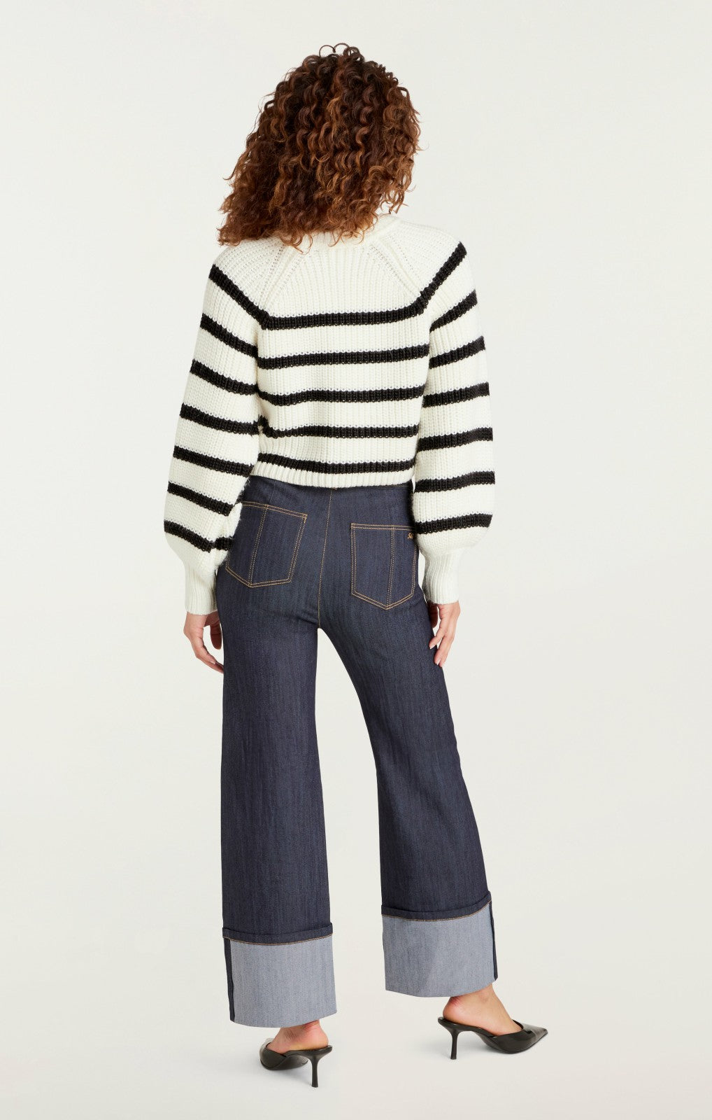 Women Striped Keren Pullover Ivory/Black