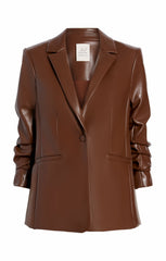 Women Vegan Leather Kylie Blazer Espresso