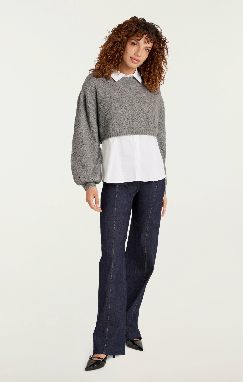 Women Landry Pullover Heather Grey/White