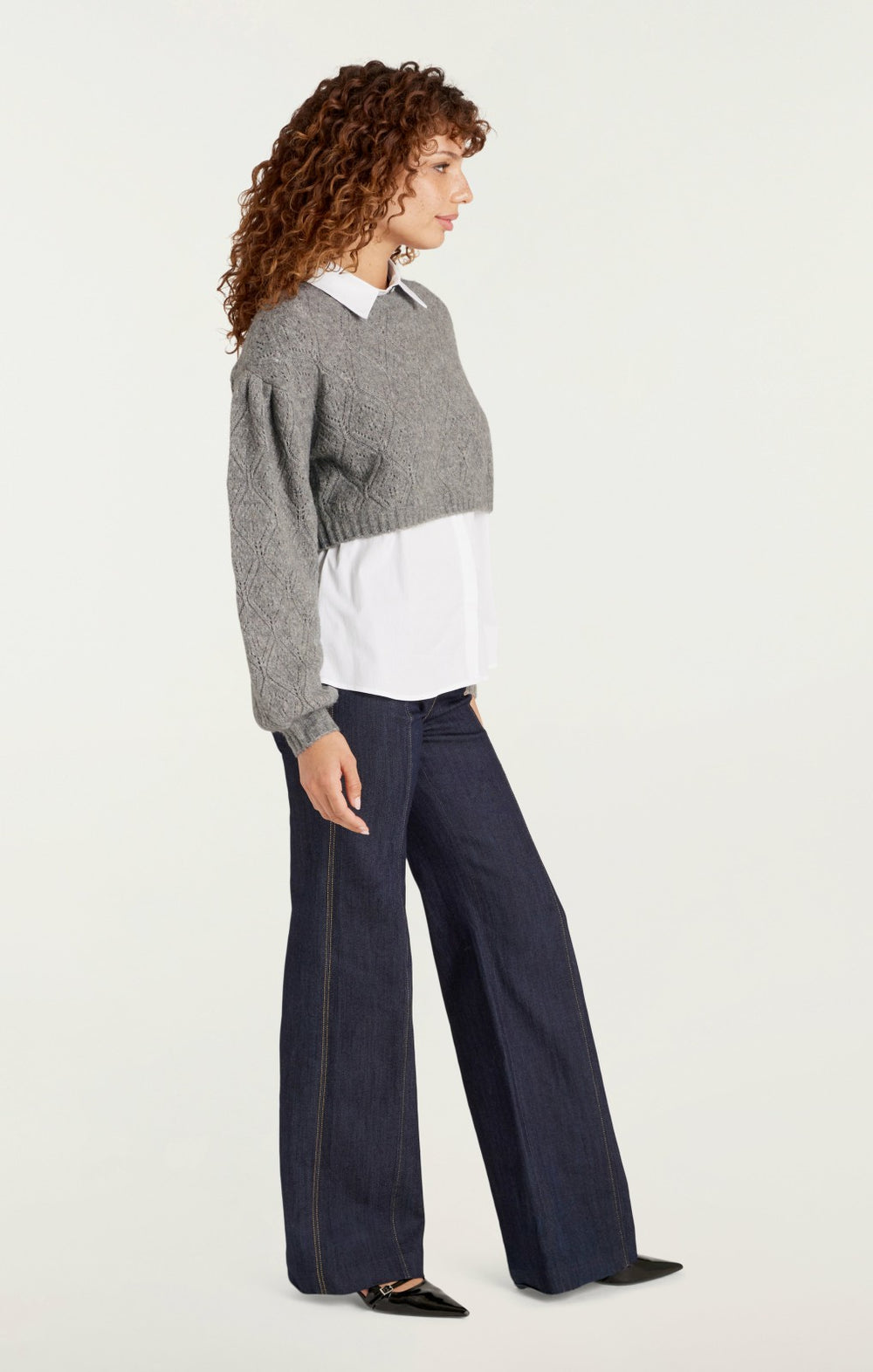 Women Landry Pullover Heather Grey/White
