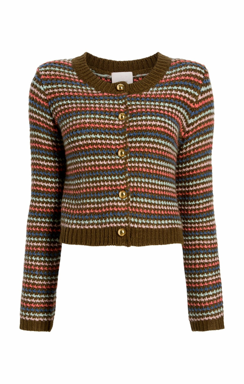 Women Striped Romina Cardigan Dark Olive Multi