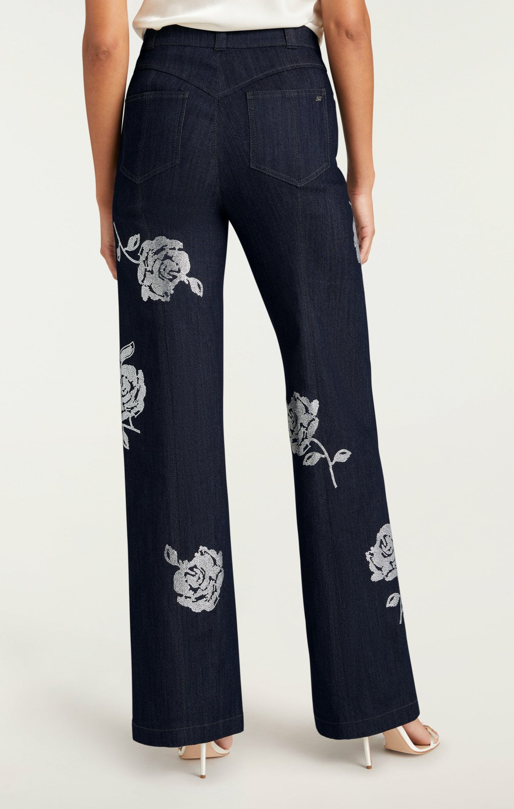 Women Heatset Roses Francine Pant Indigo