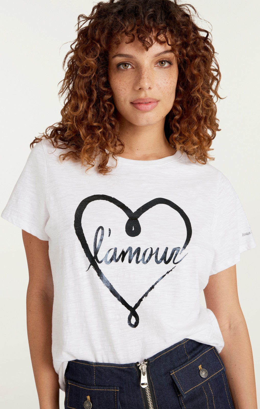Women Doodled L'amour Tee White/Black