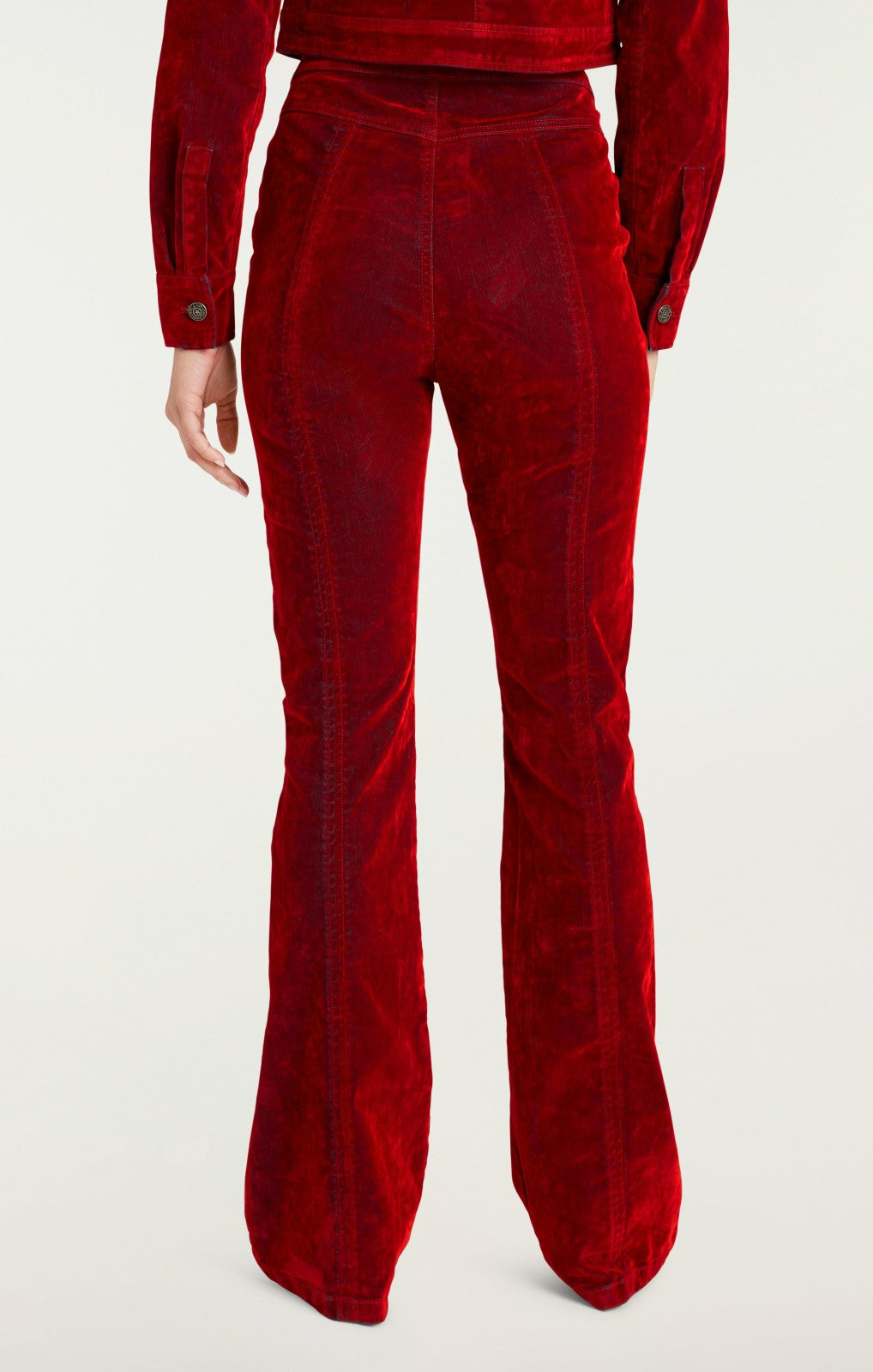 Women Flocked Denim Suzette Pant Pomegranate