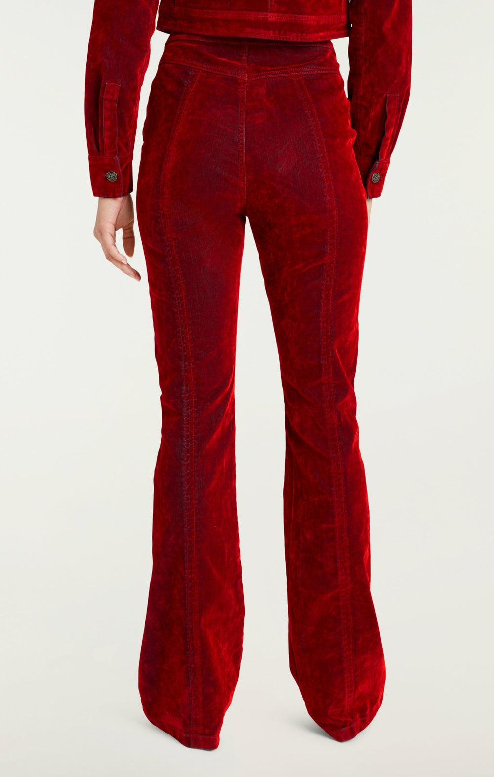 Women Flocked Denim Suzette Pant Pomegranate