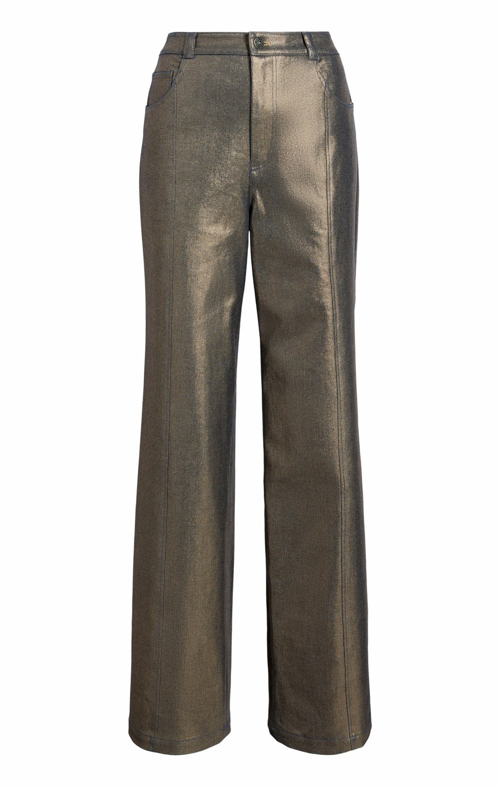 Women Gold Coated Francine Pant Gold