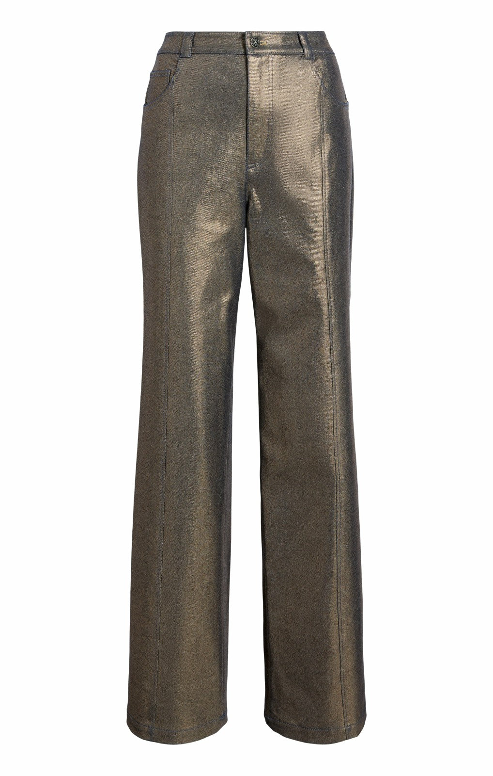 Women Gold Coated Francine Pant Gold