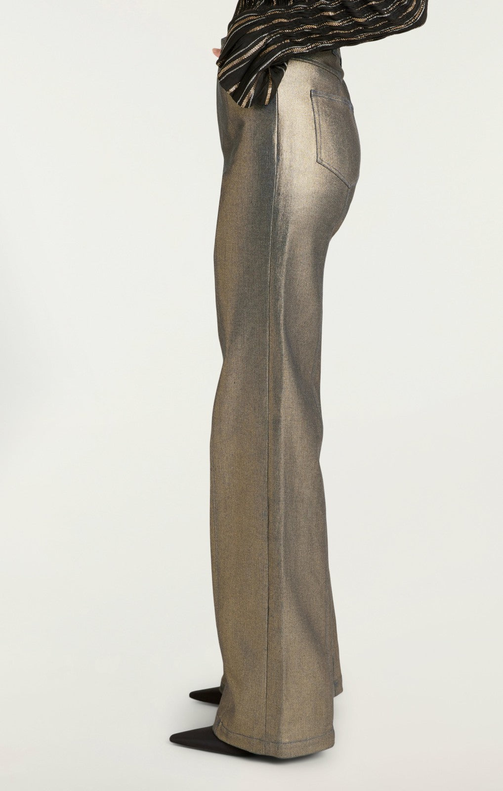 Women Gold Coated Francine Pant Gold