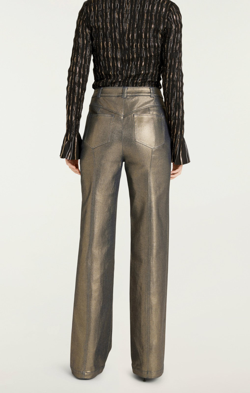 Women Gold Coated Francine Pant Gold