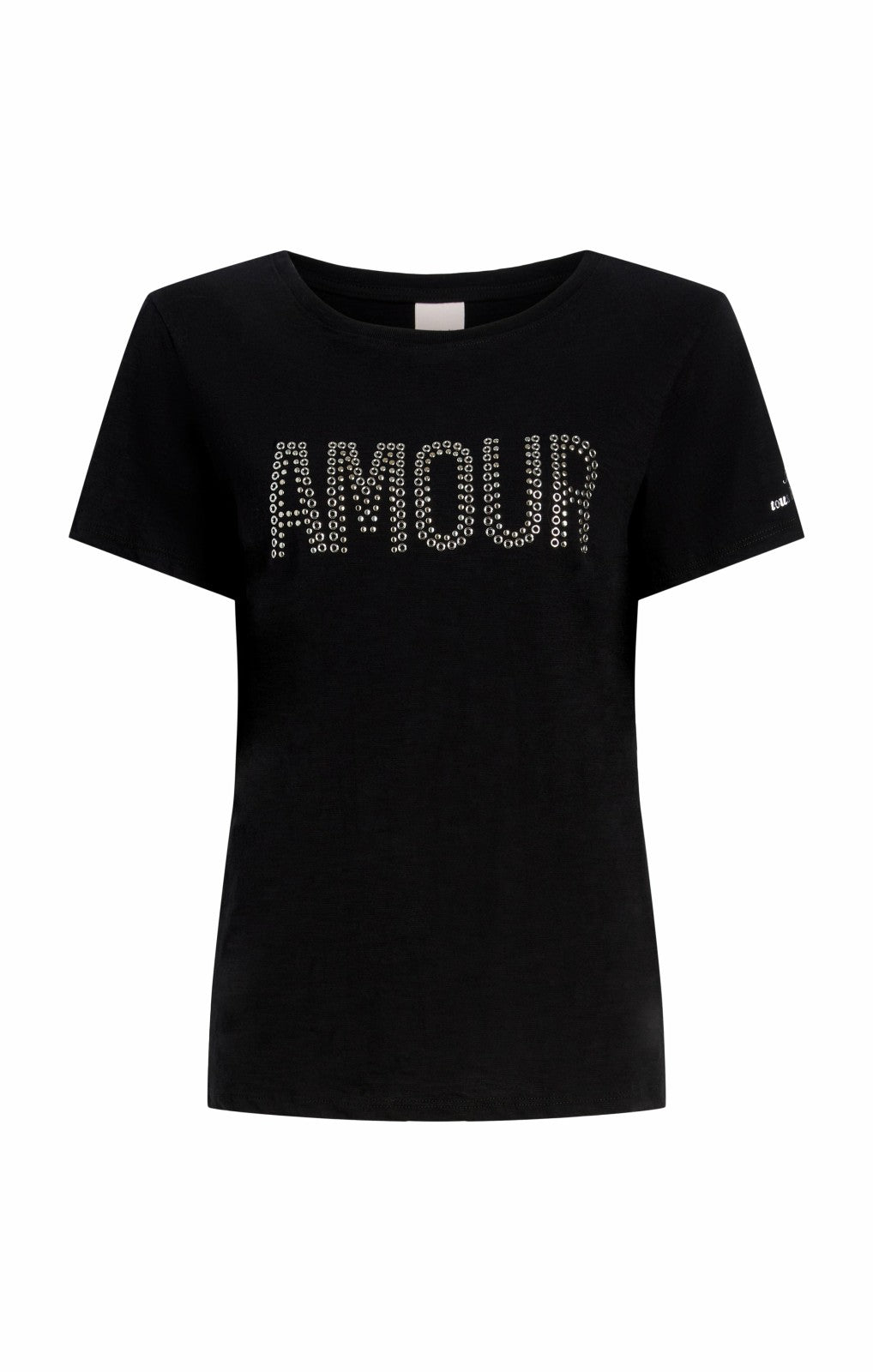 Women Grommet Amour Tee Black