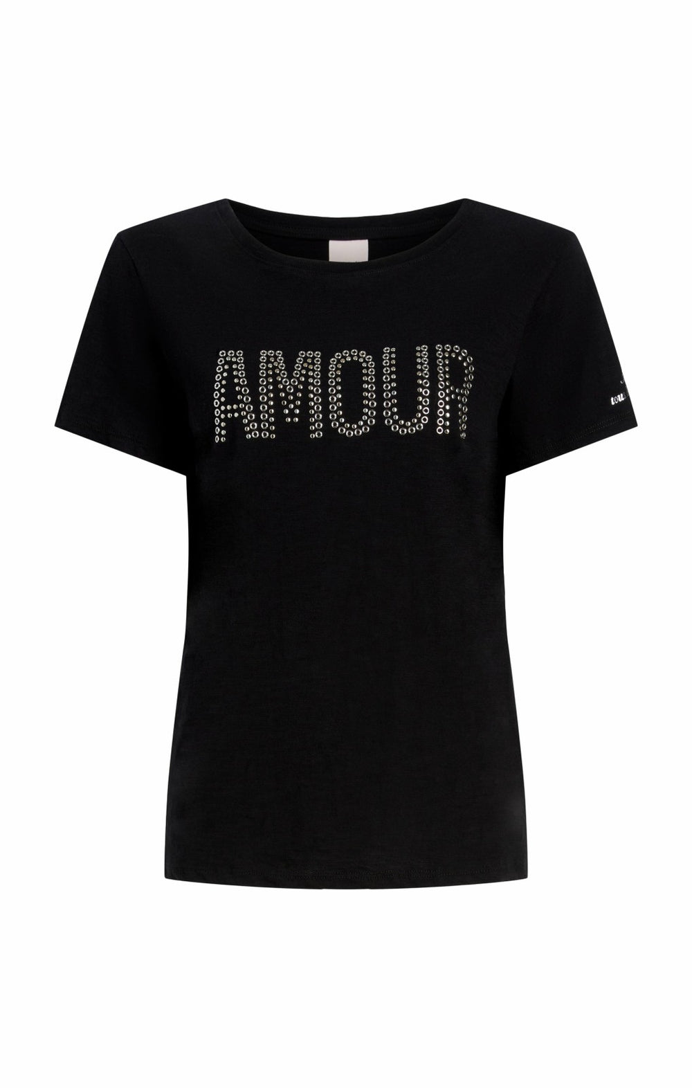 Women Grommet Amour Tee Black