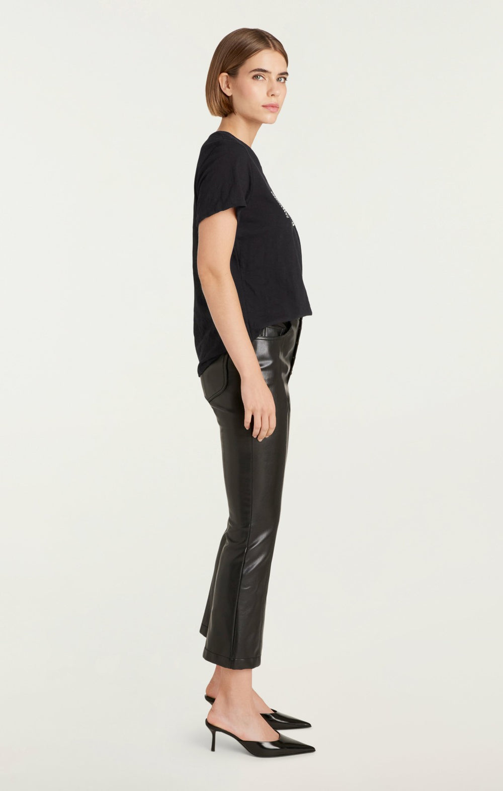 Women Grommet Amour Tee Black