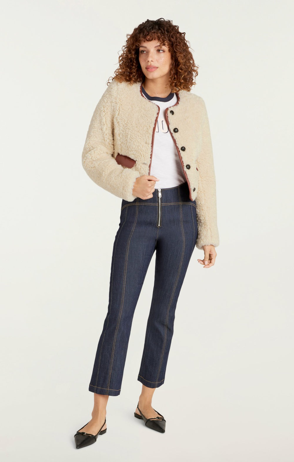 Women Naia Jacket Ivory/Mahogany