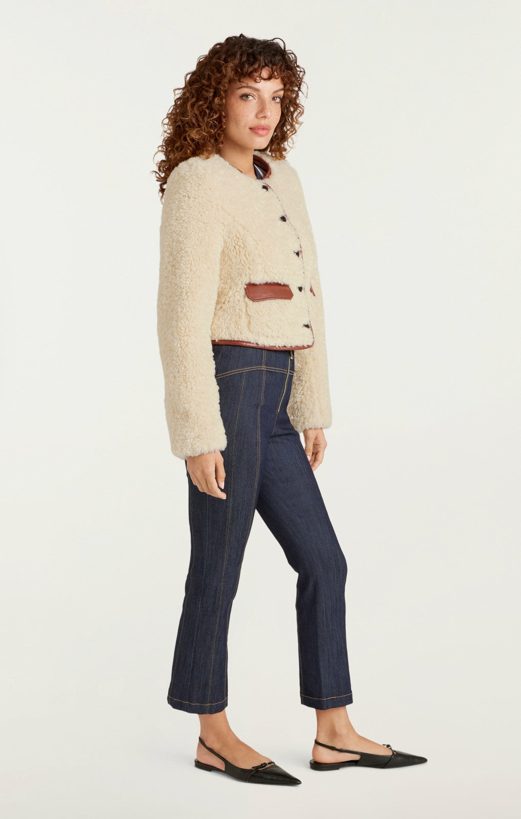 Women Naia Jacket Ivory/Mahogany