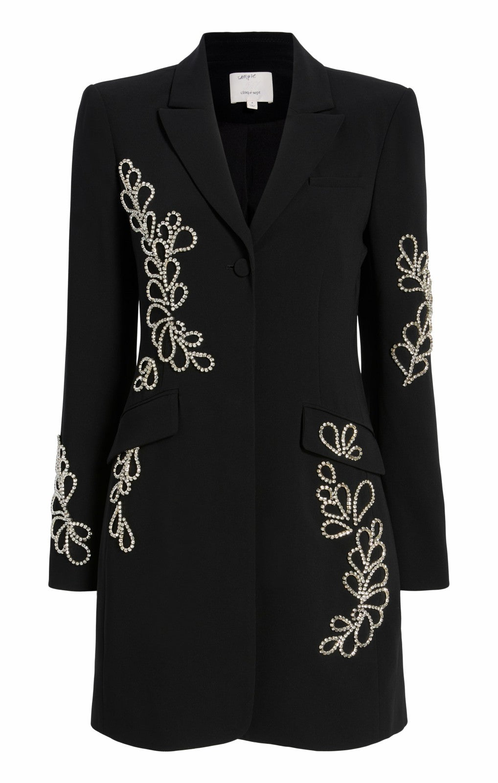 Women Rhinestone Paisley Long Sleeve Joel Dress Black