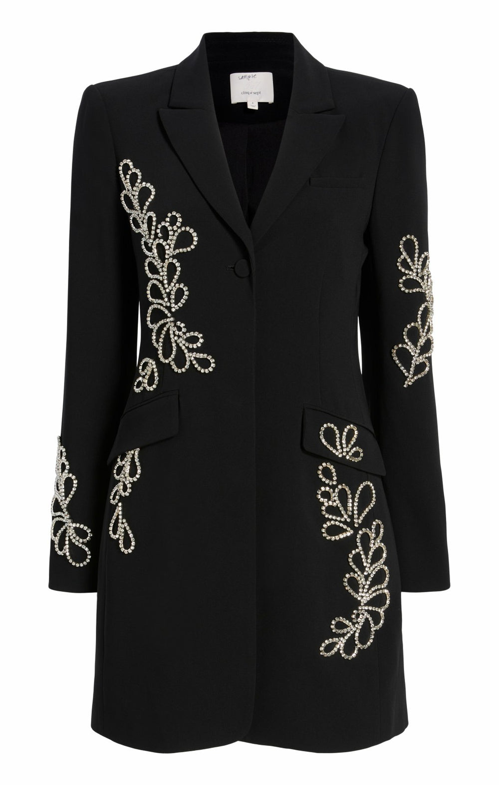 Women Rhinestone Paisley Long Sleeve Joel Dress Black