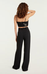 Women Rhinestone Paisley Nikki Top Black