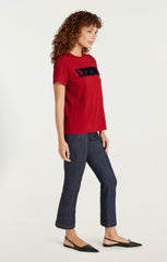Women Toweled L'amour Shrunken Tee Rosewood/Navy