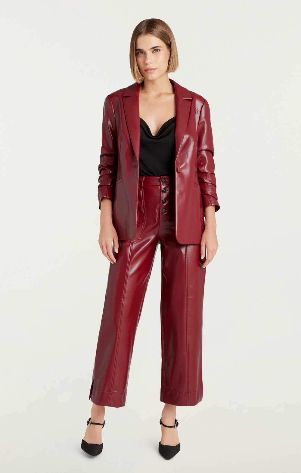 Women Vegan Leather Kylie Blazer Rhubarb