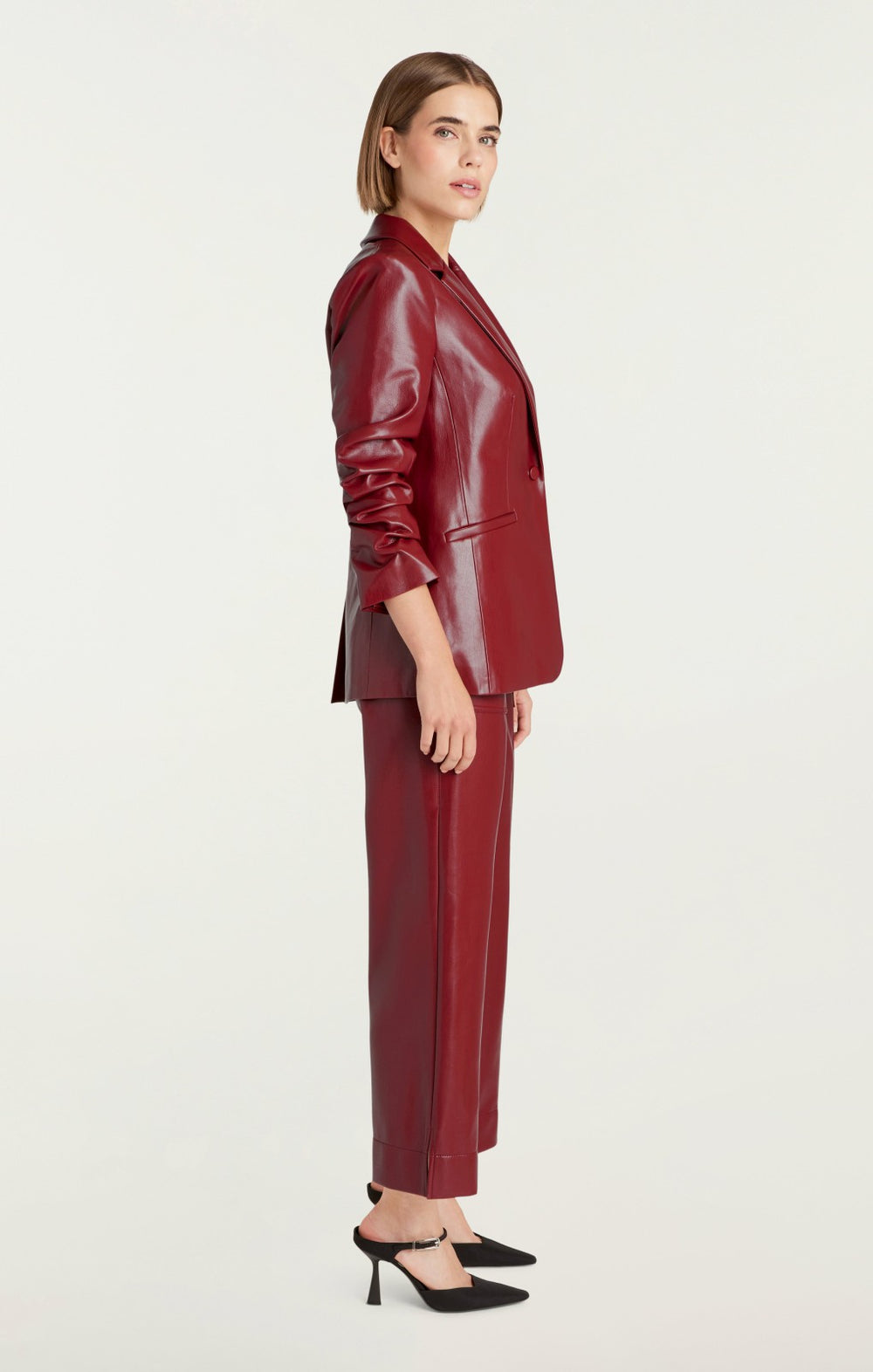Women Vegan Leather Kylie Blazer Rhubarb