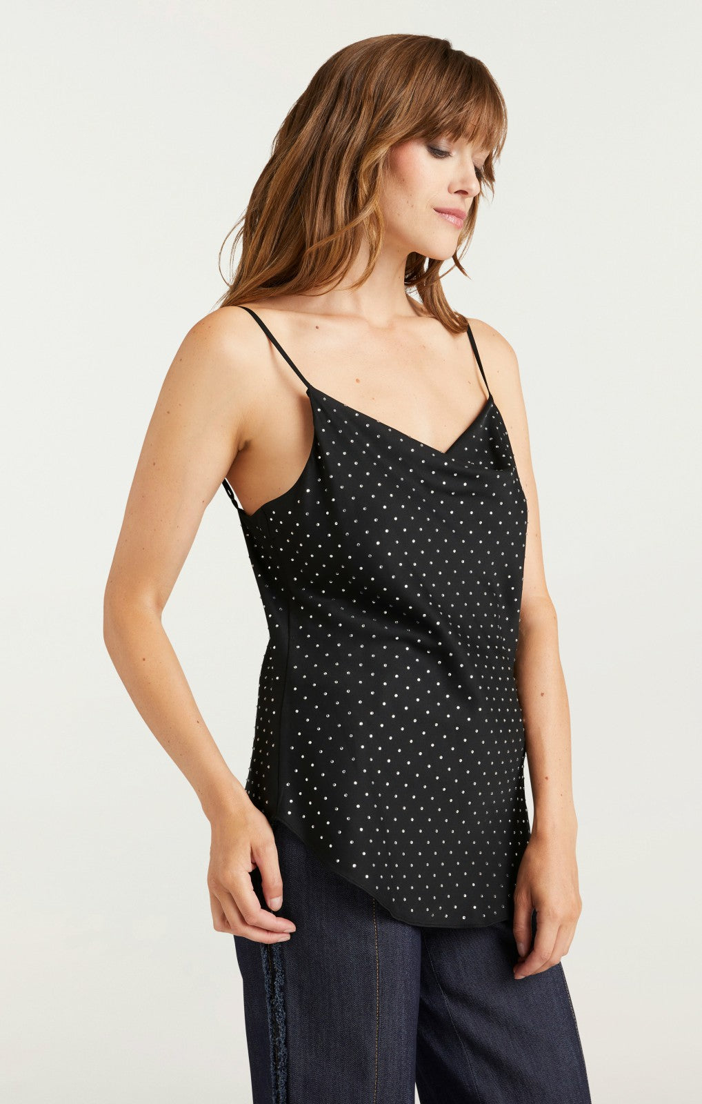 Women Allover Heatset Marta Cami Black