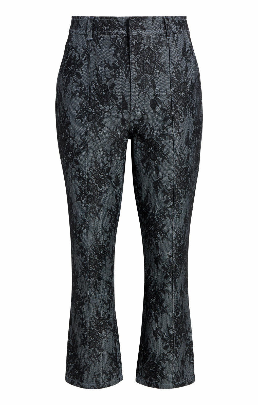 Women Bonded Lace Cropped Evelyn Pant Light Indigo/Black