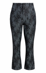 Women Bonded Lace Cropped Evelyn Pant Light Indigo/Black