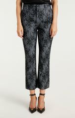 Women Bonded Lace Cropped Evelyn Pant Light Indigo/Black