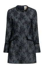 Women Bonded Lace Reina Dress Light Indigo/Black