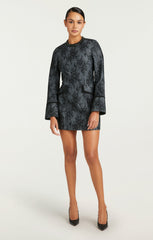 Women Bonded Lace Reina Dress Light Indigo/Black