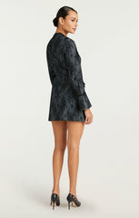 Women Bonded Lace Reina Dress Light Indigo/Black