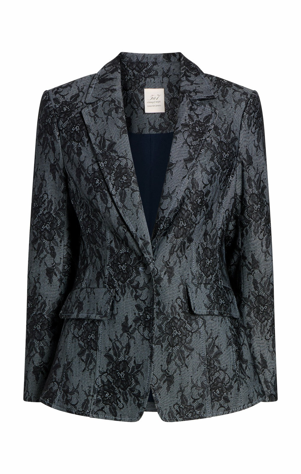 Women Bonded Lace Sallie Blazer Light Indigo/Black