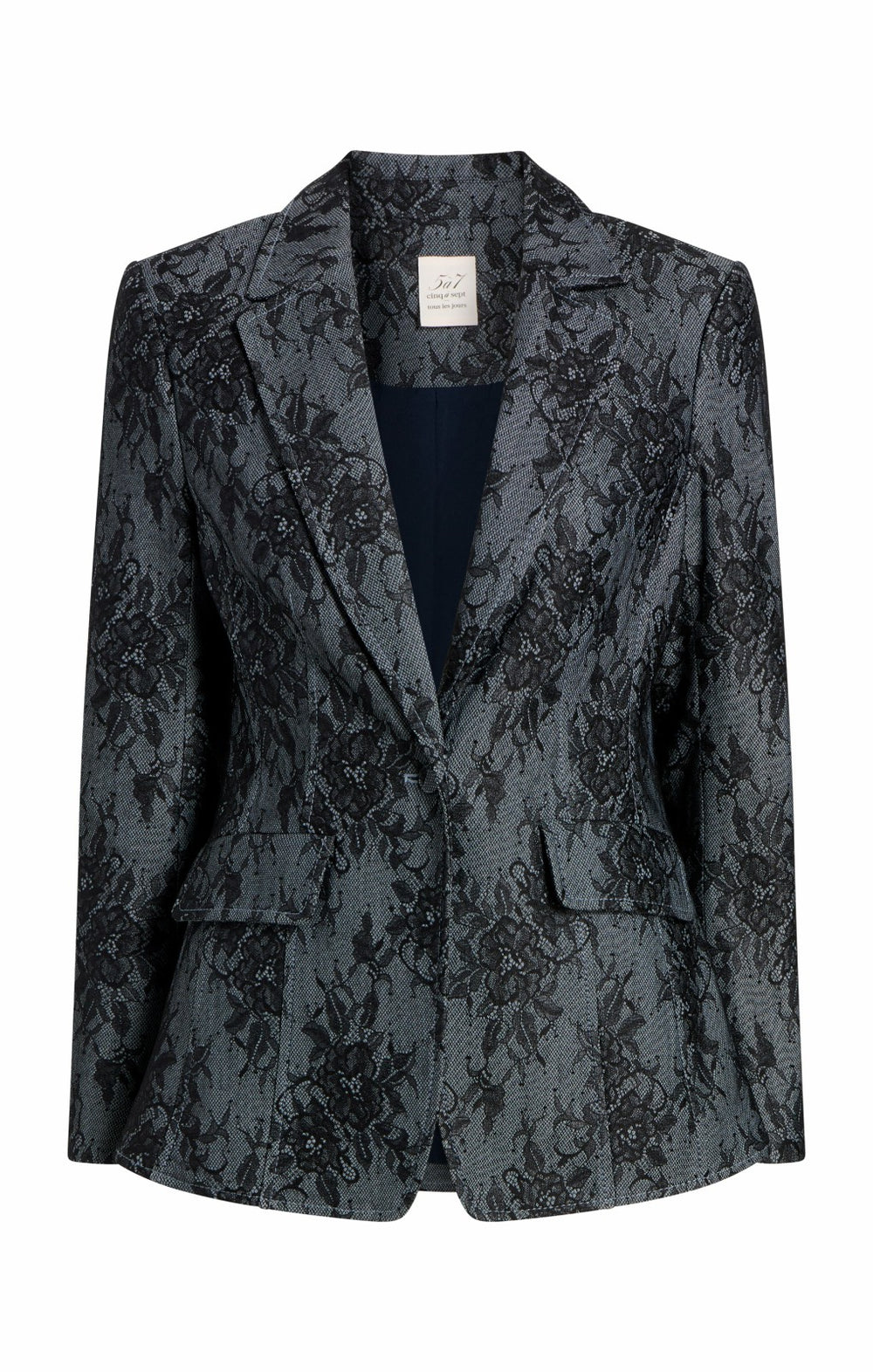 Women Bonded Lace Sallie Blazer Light Indigo/Black