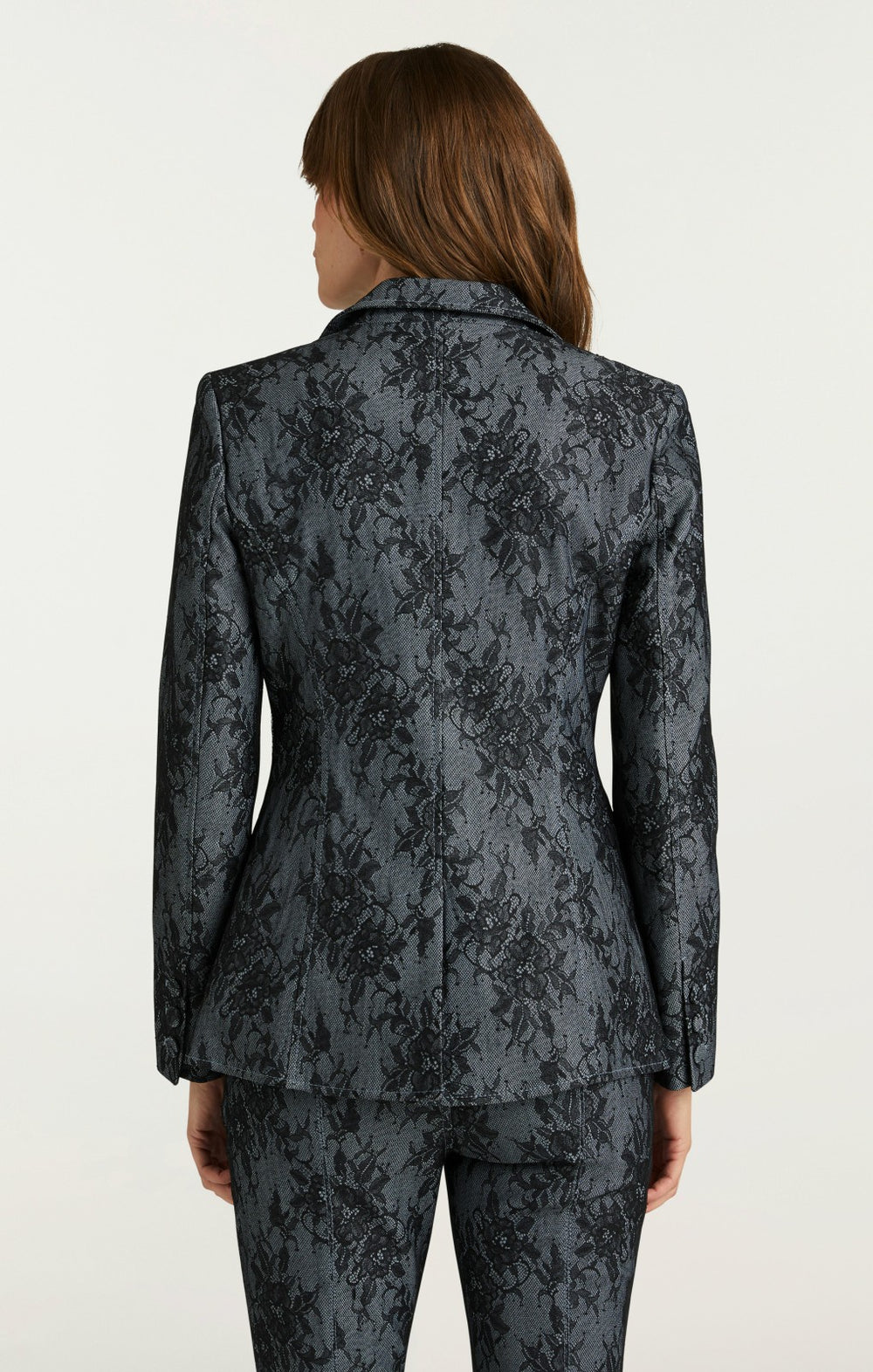 Women Bonded Lace Sallie Blazer Light Indigo/Black