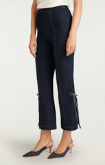 Women Crystal Bow Ayleen Pant Indigo