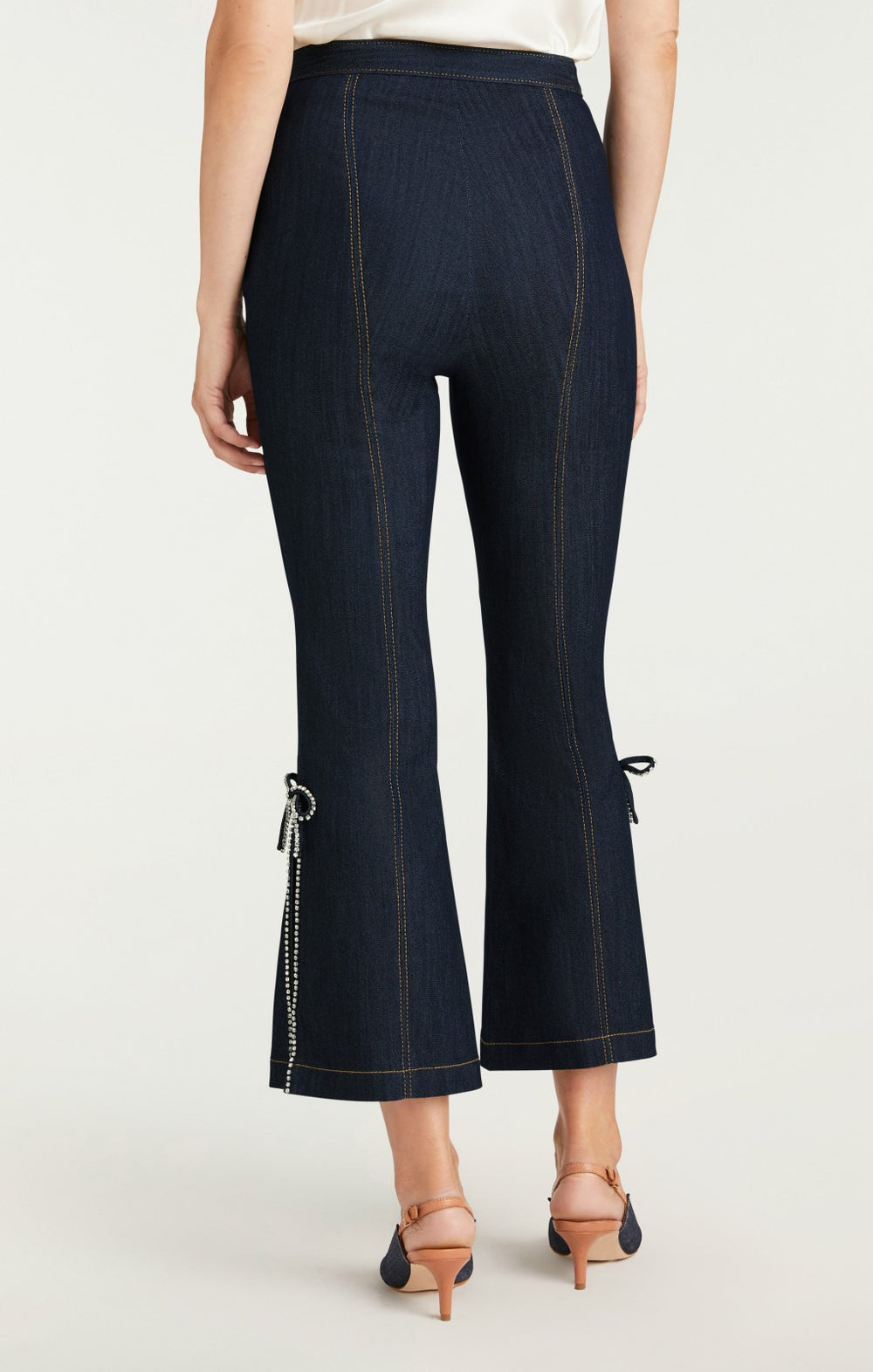 Women Crystal Bow Ayleen Pant Indigo