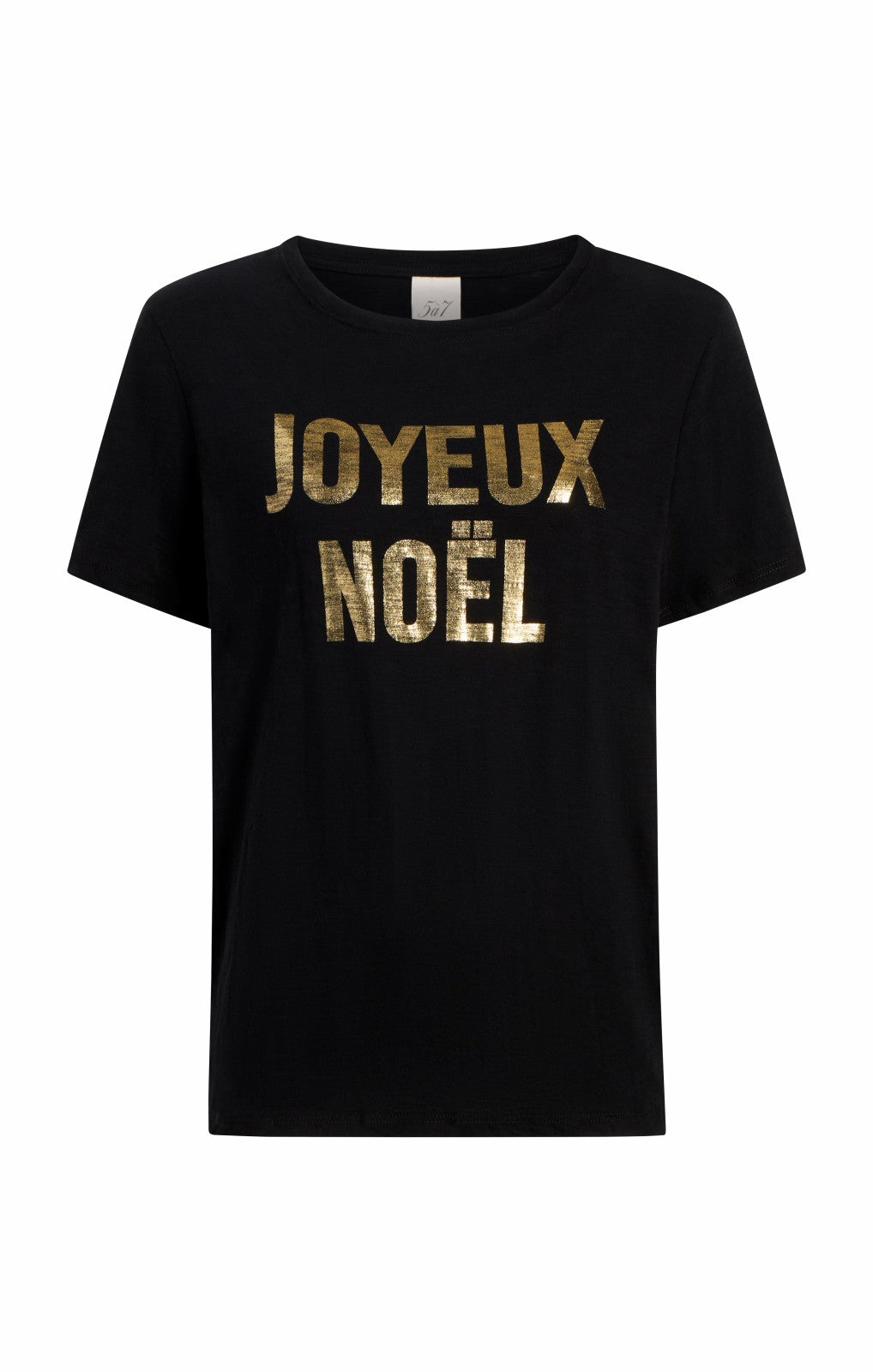 Women Foiled Joyeux Noel Tee Black/Gold