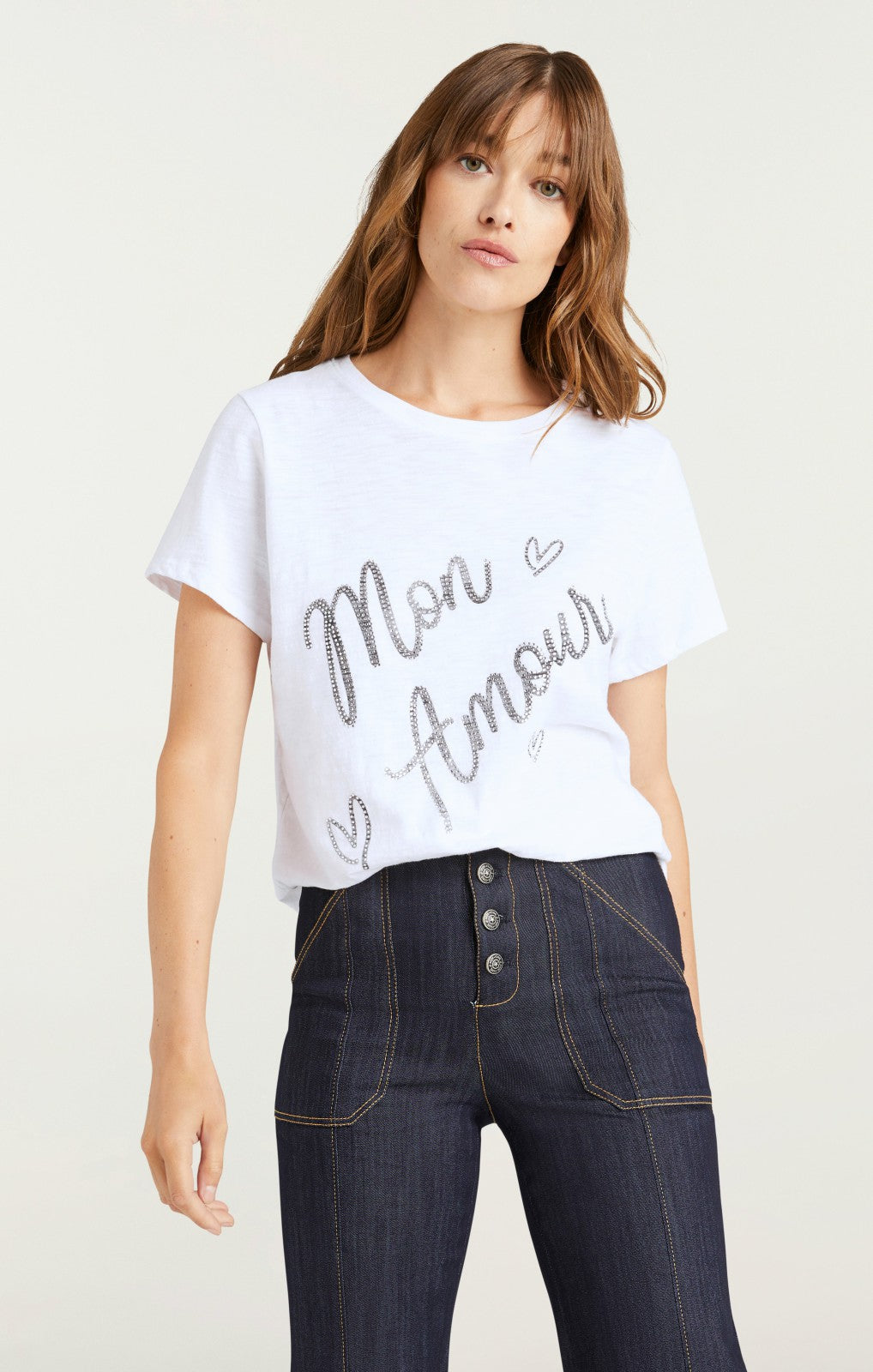 Women Heatset Mon Amour Tee White/Black