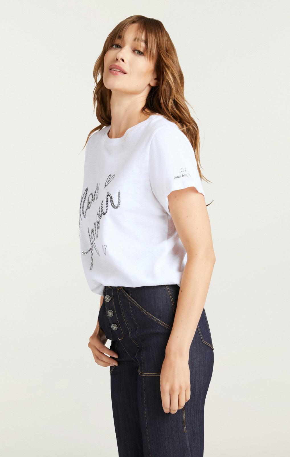 Women Heatset Mon Amour Tee White/Black