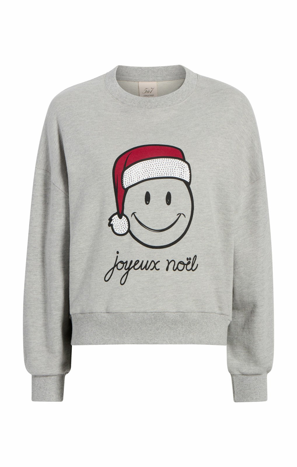 Women Heatset Smiley Joyeux Brandy Pullover Heather Grey/Black