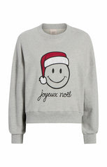 Women Heatset Smiley Joyeux Brandy Pullover Heather Grey/Black