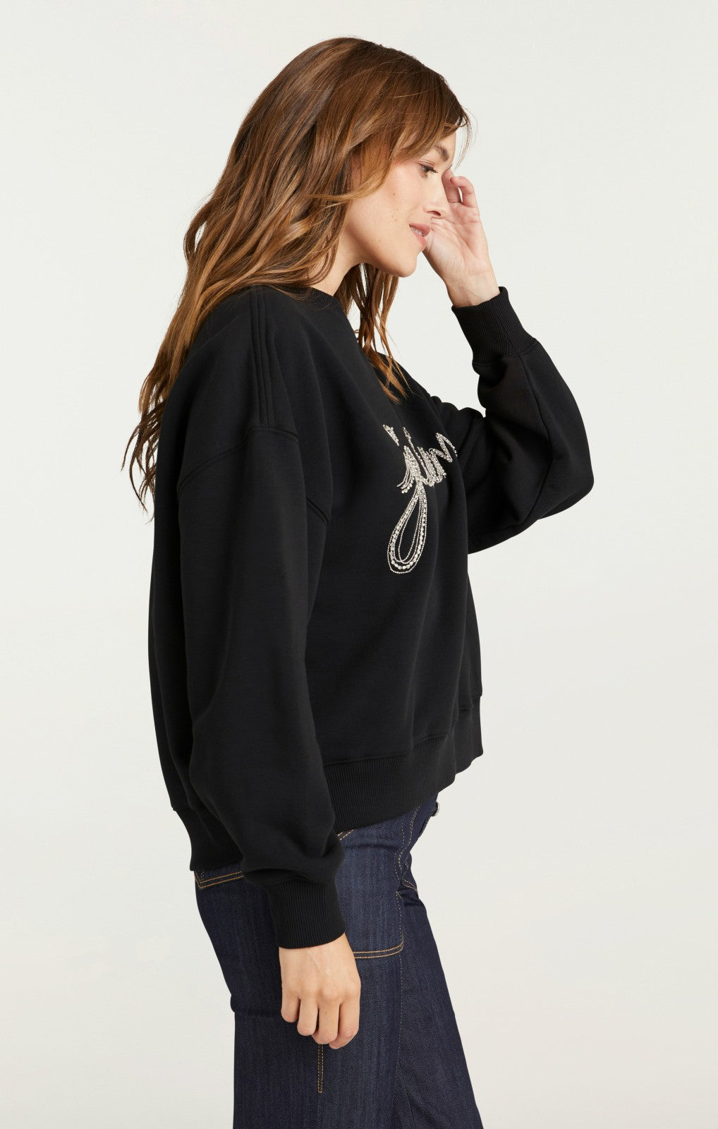 Women Je T'aime Chain Brandy Pullover Black