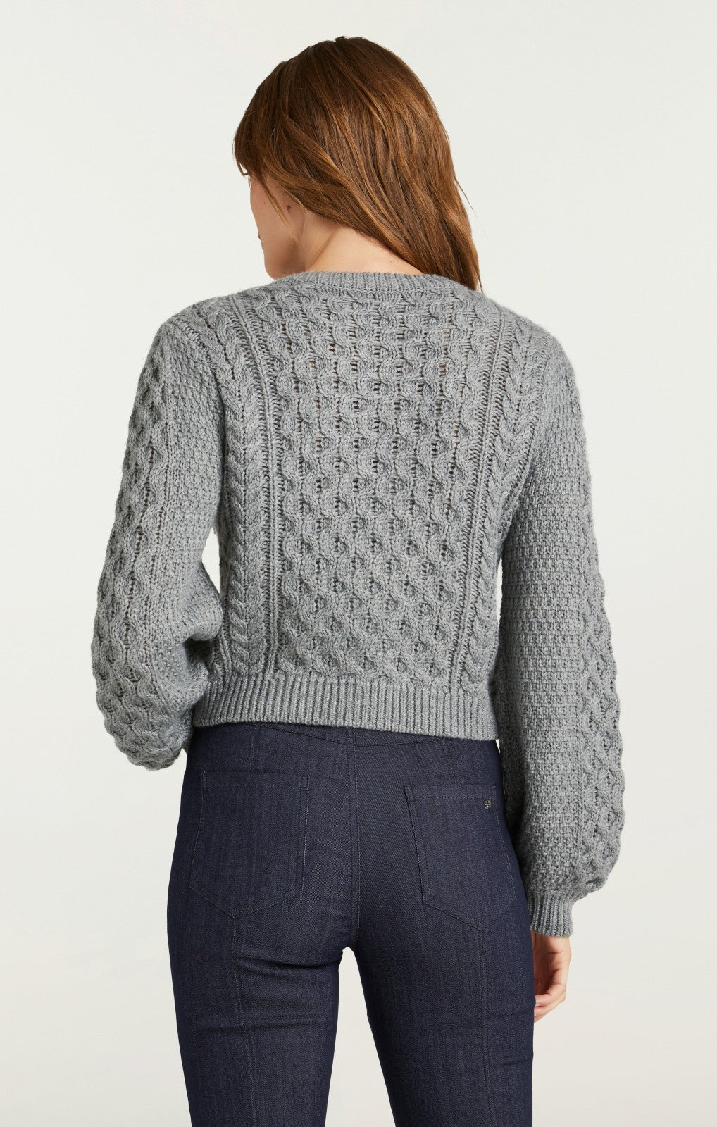Women Joelle Embellished Cable Cardigan Charcoal Lilac/Green