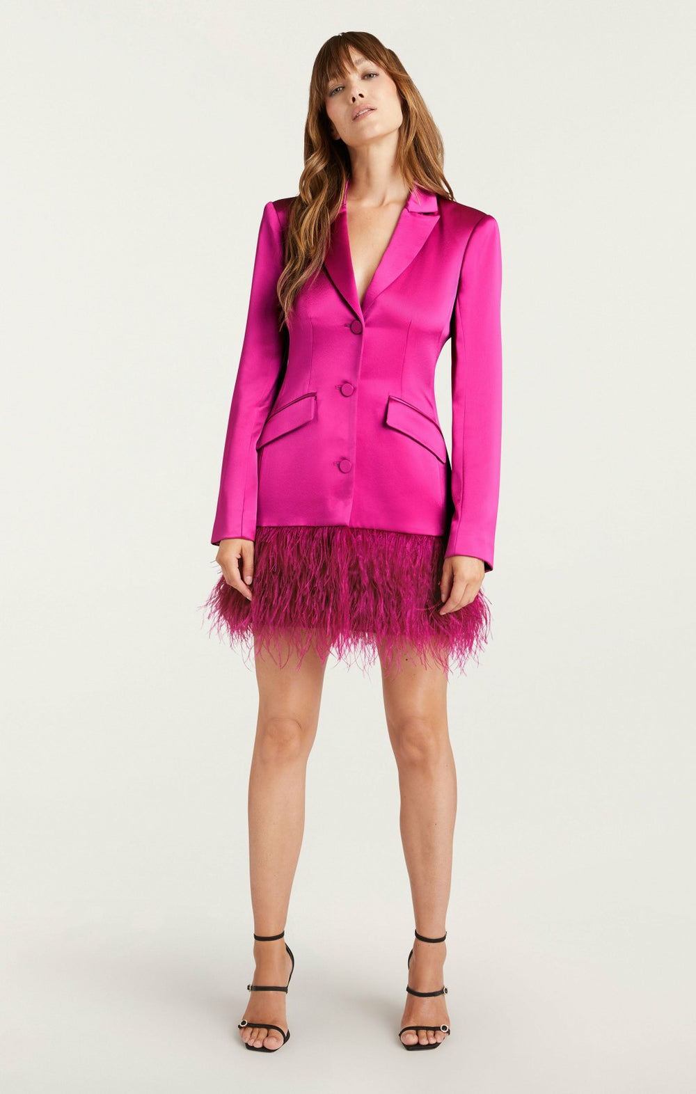 Women Long Sleeve Feather Joel Dress Plum Radish